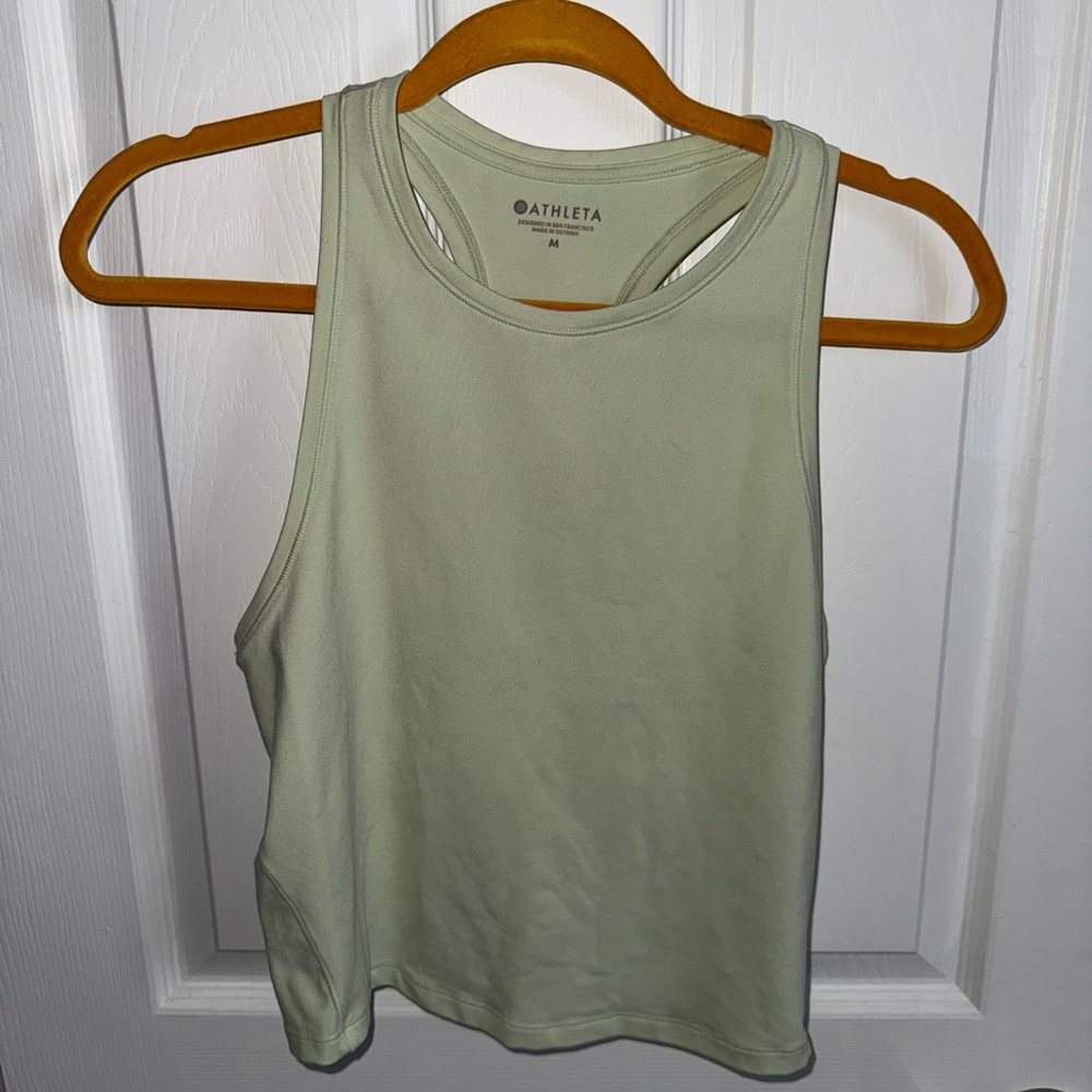 Athleta Green Fitted Crop Tank Top
